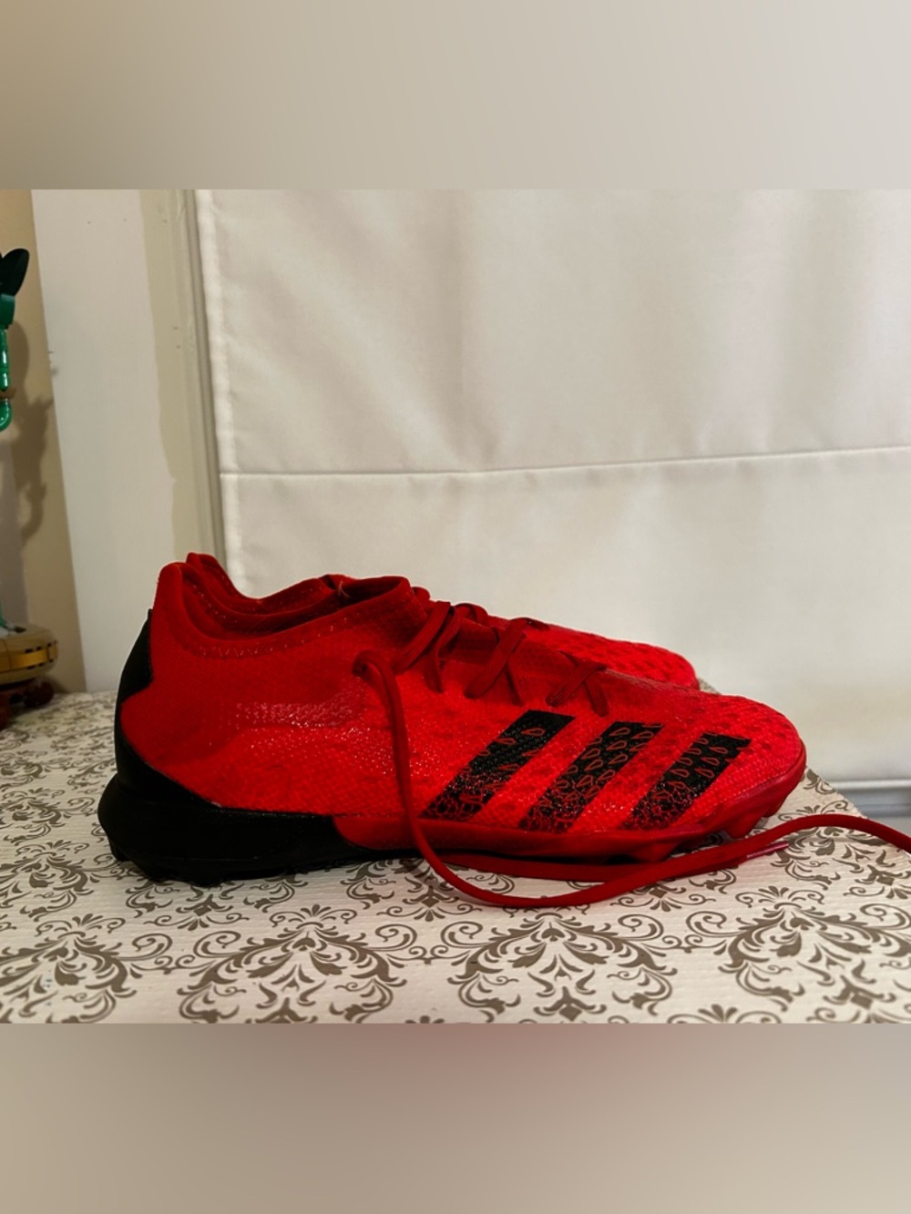 adidas Kids Red Sneakers with Black Accents